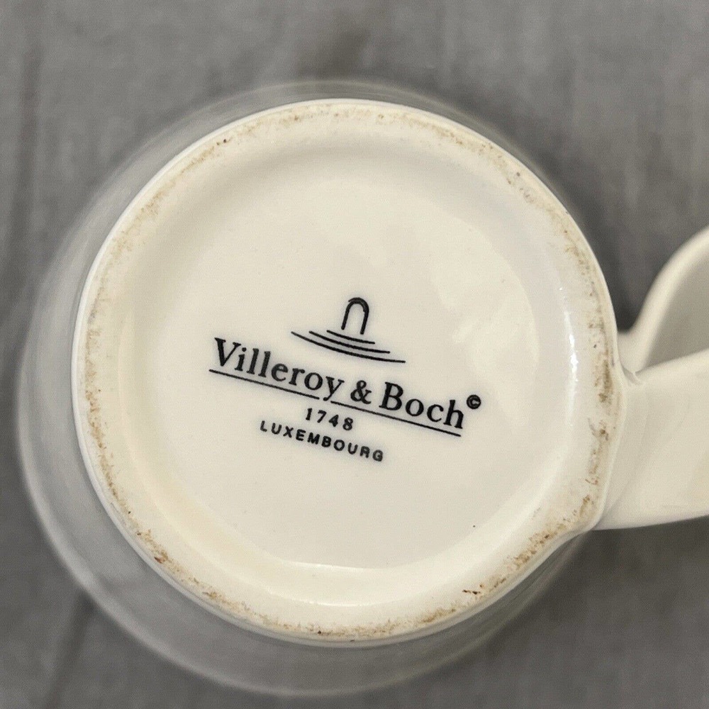 Villeroy Boch 1748 Luxembourg New Wave Mug Swirl Handle Cup White Porcelain 10oz - Picture 7 of 9
